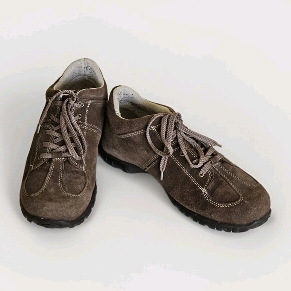 Sidewalk Mens Shoes US 8.5 Brazil 40 Brown Suede Wide Lace Up Casual NO INSOLES - Picture 1 of 16